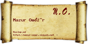 Mazur Omár névjegykártya